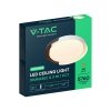 Oprawa sufitowa plafoniera V-TAC 48W LED 50cm 3w1 ściemnialna biały/drewno BT pilot CCT VT-84020 3000K-4000K-6000K 5760lm